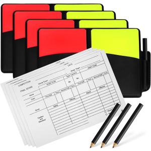 Toyvian Soccer Referee Card Set with Red Yellow Cards Holder Scorebook and Pencil for Football Volleyball Officials 4-Piece Kit