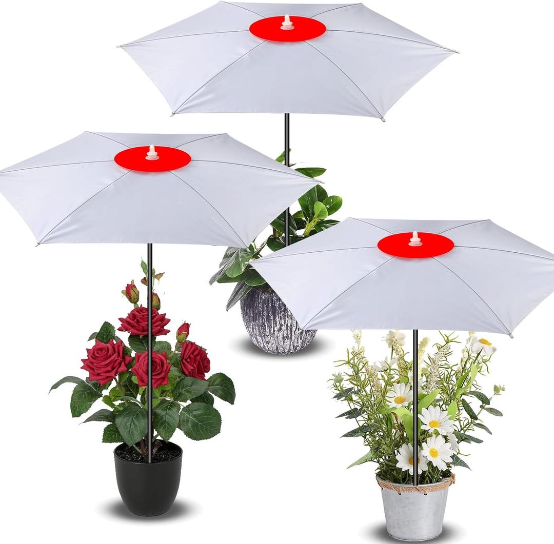 3 Pack Plant Umbrellas for Outdoor Plants, 27 inch, 90% Sunlight-Blocking Garden Umbrella Shade for Potted Plants and Garden Beds, Garden Plant Sunshade Cloth for flower, Sun Shade for Plants