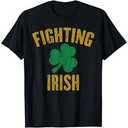Fighting Irish Black T-shirt, Size L