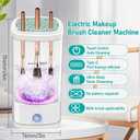 Makeup Brush Cleaner Machine, Multi-Functional Automatic Makeup Brush Cleaner with Dual Cleaning Modes Dryer-Holder for Most Brushes USB-C Rechargeable, Gift Women Beginner