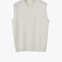 Women's Sweater Vest Crew Neck Sleeveless Pullover Sweater Classic Basic Solid Ribbed Knit Tank Tops, Size M