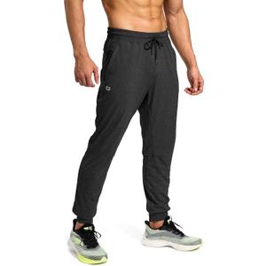 G Gradual Men's Sweatpants with Zipper Pockets Athletic Pants Traning Track Pants Joggers for Men Soccer, Running, Workout, Large (C Heathered Black)