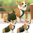 Waterproof Corgi Raincoat - Lightweight Dog Bellyband & Protector, Breathable, Anti-Dirty Puppy Outfits(Green, 2XL)