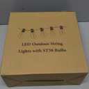 Brightever LED Outdoor String Lights 100FT Patio Lights with 52 Shatterproof ST38 Vintage Edison Bulbs, Outside Hanging Light Waterproof for Porch, Deck, Garden, Backyard, Balcony, 2700K Dimmable (100FT-Warm White, Black Wire)