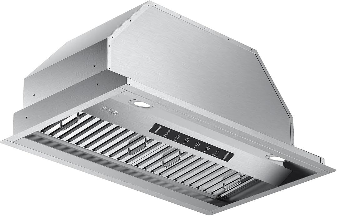 Range Hood Insert 30 Inch,Built-in Kitchen Hood with 980 CFM, Ducted/Ductless Convertible Duct,Stainless Steel Kitchen Vent Hood/Gesture/Touch Control, 2 Pcs Baffle Filters with Handlebar