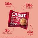 Quest Nutrition Chocolate Chip Muffin, 10g Protein, 2g Net Carb, Less than 1g Sugar, Protein Snack, 8 Count (EXP 09/30/26)