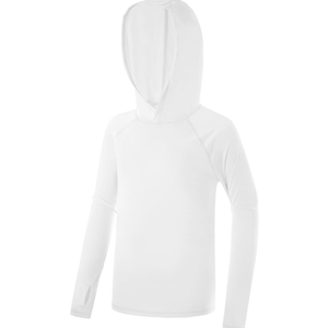 Boys Rash Guard Hoodie UPF 50+ Sun Protection Long Sleeve Swim Shirt Quick Dry Kids SPF Fishing Water Beach Shirts XS