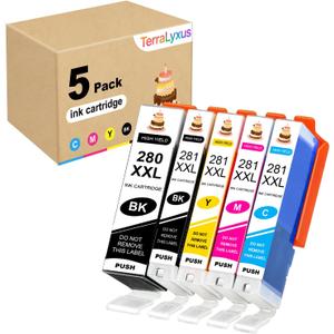 Refillable 280XL 281XL 280 XL 281 XL Ink Cartridges Compatible for PIXMA TR8620 TR8620a TS702 TS702a TS6120 TS6220 TS6320 TS8120 TS8220 TS8320 TR7520 TR8520 TS9120