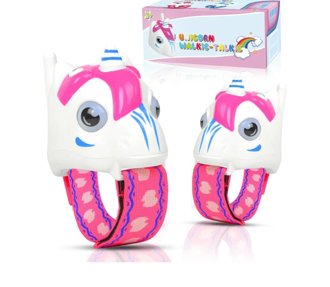 Unicorn Walkie Talkies for Kids, 2 Pack Camping Unicorn Outdoor Toys for Girls Age 3-12 Year Old, 3 Channel Toy Birthday Gifts Easter Halloween Christmas Stocking Stuffers