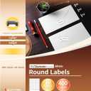 2 x VZCPYTPM Customizable Round Labels 1.5 Inch,400 White Matte Stickers,Printable Label for Business Logo,Jars,Address and Office Use