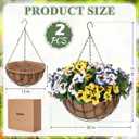Canlierr 2 Pack Artificial Hanging Flowers in Basket for Spring Summer Outdoor Decor Fake Hanging Plant Faux Pansy Flower with 12 Inch Coconut Lining Basket for Patio Garden Porch Home(Colorful)