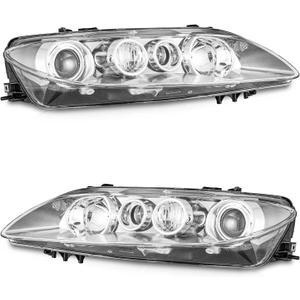 WEELMOTO Headlights Compatible with 2006 2007 2008 Mazda 6 Headlight Assemblies Replacement Clear Lens Black Housing