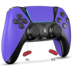 for PS4 Controller, Wireless Remote Compatible with PS4,PC,Supports 6-Axis Gyroscope, Turbo, Button Remapping, Vibration, Ergonomic Design, Type-C Fast Charging, 3.5mm Audio Jack, Speaker, Blue