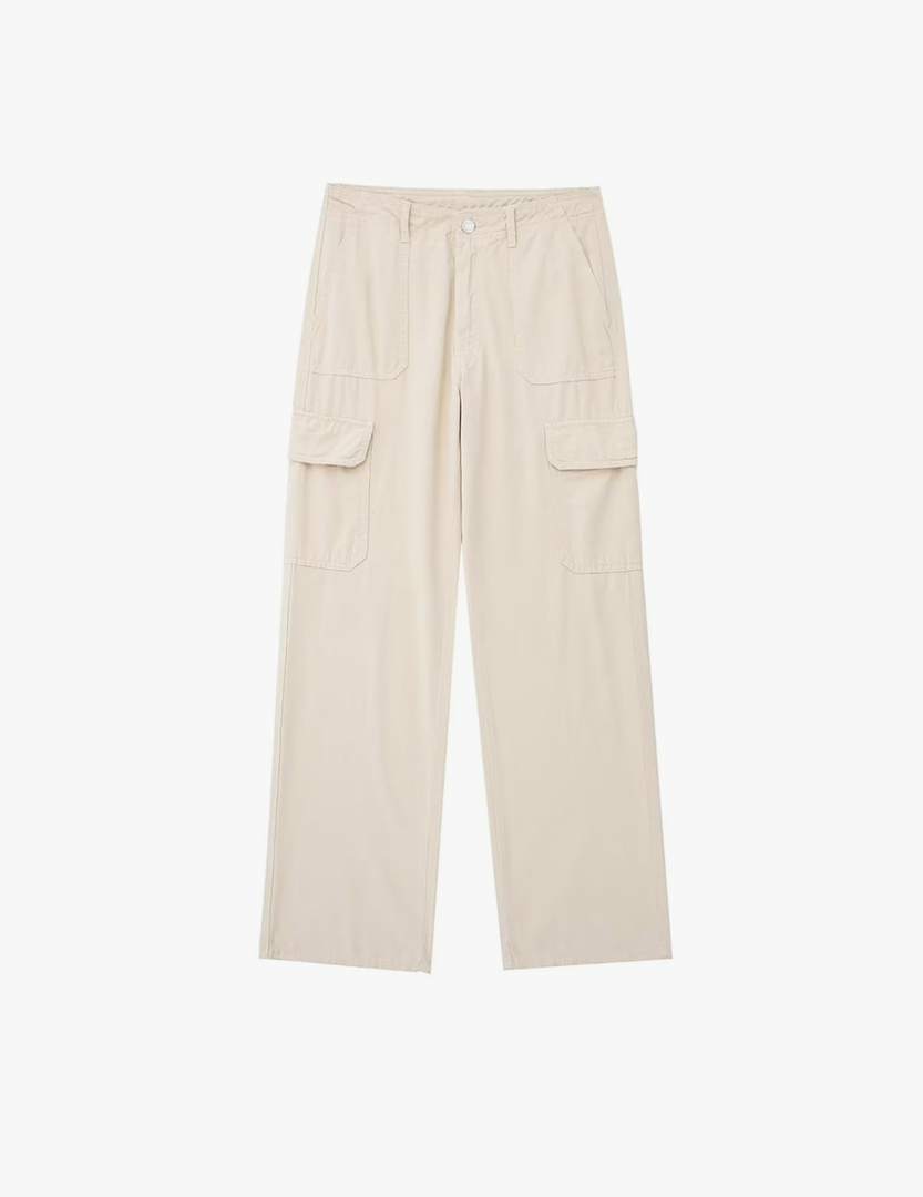 Women's Cargo Pants High Waisted Baggy Cargo Jeans Casual Pockets Straight Wide Leg Y2k Streetwear Trendy Trousers
Size L