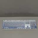 EWEADN Typewriter Keyboard Wireless Mechanical Keyboard, 104 Keys Gradient Color Typewriter Keyboards with White Backlit, Anti-Ghosting, Blue Switch Bluetooth/2.4GHz/Wired Keyboards-Blue