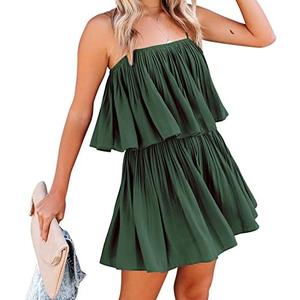 EXLURA Womens 2026 Summer Romper Dress Spaghetti Strap Pleated Beach Vacation Outfit Fashion Cruise Short Jumpsuit Outfits Dark Green, M