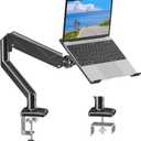 MOUNTUP Laptop Stand for Desk, Adjustable Aluminum Laptops Arm Mount for 14-17 Inch Notebook & 32" Monitor, Laptops Arm for Desk Support for 2.2-19.8lbs, 2-in-1 Laptop Desk Mount with Clamp/Grommet