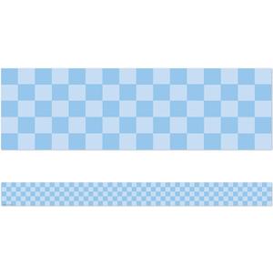 Teacher Created Resources Cool for School Blue Checkers Straight Border Trim (TCR9318)