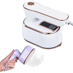 Mini Steam Iron, 1000W Travel Steamer, 180 Degree Rotating Foldable, 20s Fast Heat Up, Ceramic Nonstick Soleplate, Portable for Home Office Travel (White)