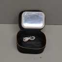 Mini Makeup Bag with Led Mirror, Small Travel Make up Bag 3 Light Modes Adjustable Brightness, for Women Organizer Cosmetic Bag, Portable Travel Train Toiletry Bag, for Pool Parties Work Touch-Ups (Black)