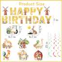 Farm Birthday Decorations Animal Banner - 10 Pcs Barnyard Themed Banner Hanging Swirls Photo Prop Decor For Barn Party Home Favors Supplies