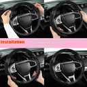 West Llama Diamond Bling Car Steering Wheel Cover with Crystal Rhinestones,3PCS Segmented Steering Wheel Protector,Universal for 99% Cars for Women(Black with Black Diamond)