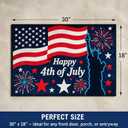 New 4th of July Decorations, 250th Anniversary Red White and Blue Patriotic Doormat with Happy 4th of July, 30x18 inches Non-Slip Rug Porch Outdoor Decor for Independence Day Memorial Day