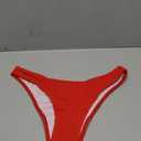 YMISAN Women's Bikini Swim Bottom Briefs Ribbed High Cut Mid Waist Cheeky Bathing Suit Bottom Red Size L