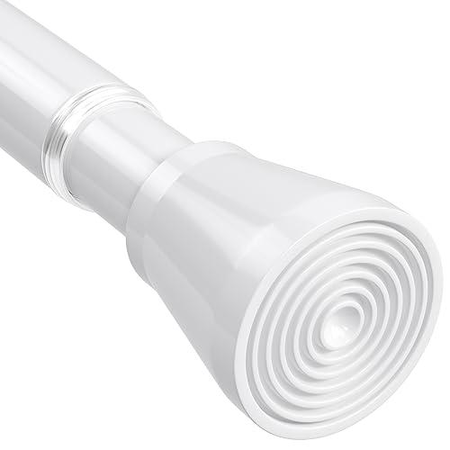 White Tension Curtain Rod for Windows 28 to 48 Inch,7/8"Small Shower Curtain Rod for Bathroom,Pressure Spring Tension Curtain Rod No Drilling for Closet Doorway Kitchen