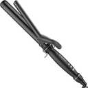 SAOSA 1.25 Inch Curling Iron for Medium-Long Hair, 7.3" Tourmaline Ceramic Barrel with Clamp, 5 Temp Settings & Auto Shut-Off, Dual Voltage 110-240V Travel Hair Curler - Black