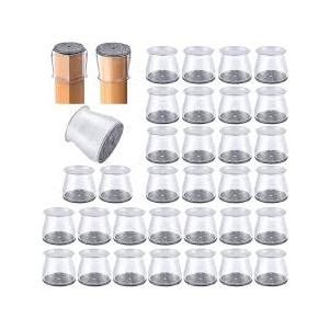 32 Pcs Chair Leg Floor Protectors  Silicone Felt Pads, ScratchProof & NoiseFree, Easy Smooth Moving, Large Size (Fits Round Chair Legs: 15/16" to 2" Diameter)​