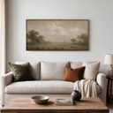 InSimSea Extra Large Framed Vintage Wall Art, Misty Meadow Prints, 24x48In