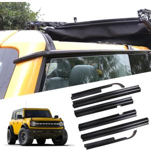 Window Visor Rain Guard Compatible with 2021 2022 2023 2024 2025 New Ford Bronco 4 Door Exterior Accessories Protect from Raindrops Sound Noise Sun Rays, Black for 2 Sides Window