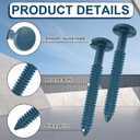 Blulu 36 Pcs 3 Inch Vinyl Shutter Fastener Window Panel Peg Lok Pin Pegs Screws Shutter Spikes Anchor (Bedford Blue)
