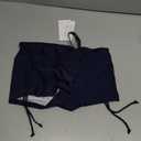 Micosuza Classical Women's Swim Boardshorts Beach Bikini Bottoms with Adjustable Ties 7 Color XS (Navy)