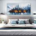 New York City Wall Art Modern Abstract Wall Art For Living Room 24 × 48 In