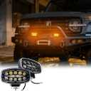 LED Light Bar 2PCS 60W Combo Spotlight High And Low Beam Road-Assist Light Waterproof Front Headlight Off-Road, High-Brightness Waterproof Work Fog Driving Lamp for Motorcycle Pickup Truck ATV UTV SUV