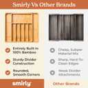 SMIRLY Silverware Drawer Organizer Bamboo Kitchen Drawer Organizer, Adjustable Utensil Holder and Cutlery Tray, Drawer Dividers for Flatware and Kitchen Utensils | Adjustable, Drawer Dividers, Flatware, Kitchen Utensils