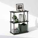 Furinno Turn-N-Tube Book Shelf, 3-Tier Bookshelf, Bookcase with Multipurpose Compact Display Rack, 11.6 x 23.6 x 29.6, for Living Room, Bedroom, Home Office, Black/Grey, 3-Tier Round Tube