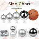 Christmas Ornaments Balls 7.1" Large Christmas Decorations Xmas Tree Shatterproof Big Silver Christmas Ball Ornaments with Hanging Loop for Wedding Holiday Halloween Party Indoor Outdoor Decor