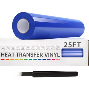 VinylRus Heat Transfer Vinyl-12 x 25ft Royal Blue Iron on Vinyl Roll for Shirts, HTV Vinyl for Silhouette Cameo, Cricut, Easy to Cut & Weed