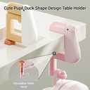 2 x Portable Duck Shaped Detachable Non-Slip Folding Table Hook – No-Drill Purse Hanger & Bag Clamp for School/Office Desk Storage & Organization