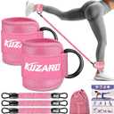 Ankle Resistance Bands with Cuffs, Ankle Weights Bands for Working Out, Women Leg and Glutes Workout Equipment, Exercise Bands for Kickbacks, Butt and Booty Trainer, Home Gym Fitness Equipment (Pink)