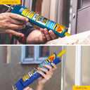 SIKA Sikaflex Construction Sealant, Tan 10.1 fl. oz, Polyurethane for Vertical & Overhead Joints, Ideal for Windows & Doors, Paintable & Stainable