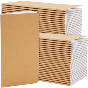 Paper Junkie 48 Pack Kraft Paper Notebooks Bulk - H5 Lined Journal for Writing, Office & Students - Kraft Notebooks Bulk (80 Pages)