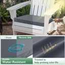Outdoor Chair Cushions Set of 4: Waterproof & Fade Resistant Seat Cushion for Patio Furniture - 18.5 x 16 x 2 Inch Chair Pads with Ties and Hidden Zipper - Patio Chair Cushion Replacement, Dark Grey
