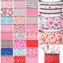 Meanplan 24 Pcs Valentine's Day Cosmetic Bags Heart Love Makeup Bags Travel Zipper Cosmetic Organizer Valentine's Day Gift for Women and Girls 24 Styles (Pink)