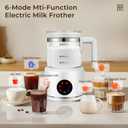 JXXM Electric Milk Frother, 6 in 1 Milk Steamer,17oz Automatic Warm and Cold Foam Maker for Coffee,Latte, Cappuccino, Macchiato, Hot Chocolate (White)