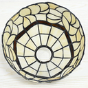 Beige Lily Lamp Shade Replacement Only 8 Inch Tiffany Style Stained Glass Lampshades, Pastoral Floral Mediterranean Lamp Shade for Chandelier Table Lamps Pendant Lamps Wall Lights,Large Hole