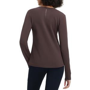 baleaf Women's Thermal Tops Long Sleeve Fleece Running Shirts Thumbhole Cold Weather Winter Gear Workout Base Layer (Dark Brown, M)